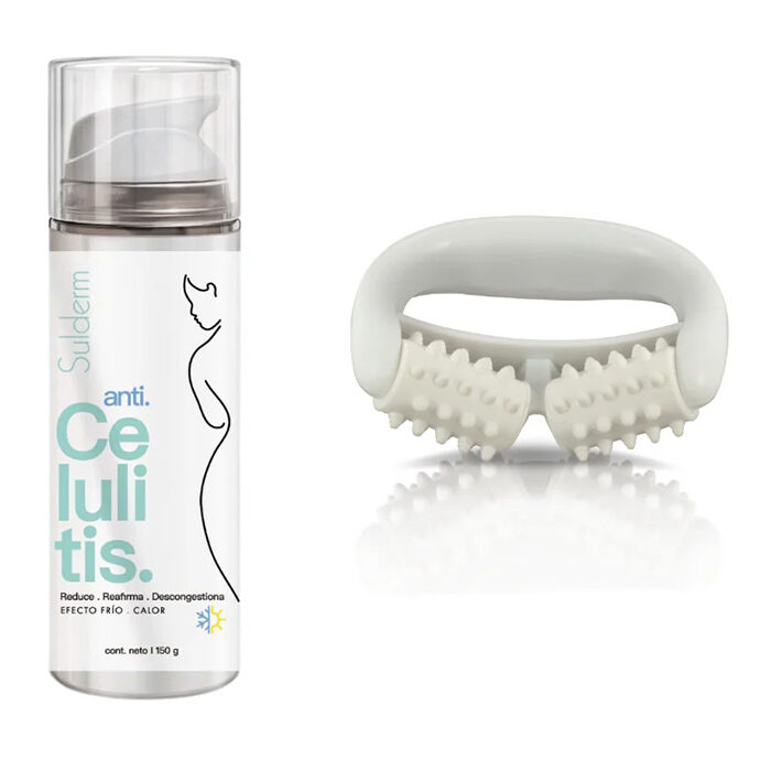 Anticelulitis Sulderm – Gel Reductor con Efecto Frío-Calor + Rodillo Masajeador